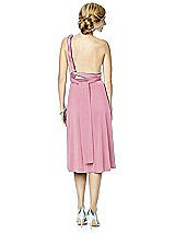 Rear View Thumbnail - Sea Pink Twist Wrap Convertible Cocktail Dress