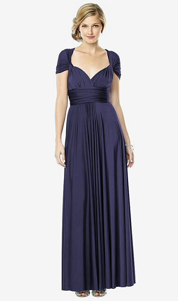 Front View - Amethyst Twist Wrap Convertible Maxi Dress