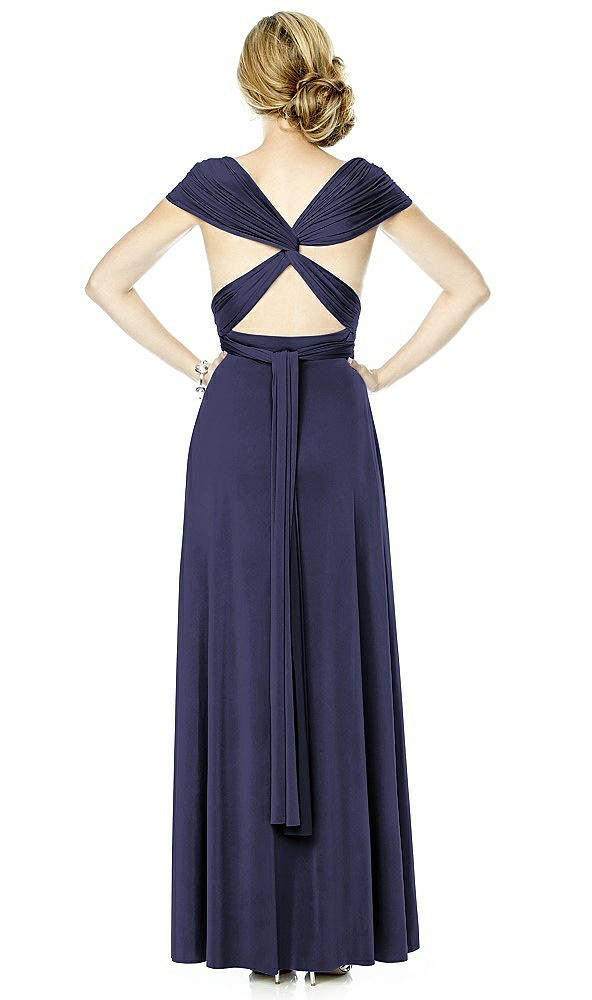 Back View - Amethyst Twist Wrap Convertible Maxi Dress