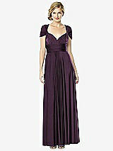 Front View Thumbnail - Aubergine Twist Wrap Convertible Maxi Dress