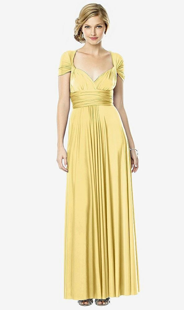 Front View - Buttercup Twist Wrap Convertible Maxi Dress