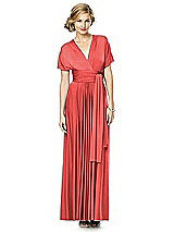 Alt View 1 Thumbnail - Perfect Coral Twist Wrap Convertible Maxi Dress