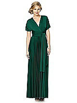 Alt View 1 Thumbnail - Hunter Green Twist Wrap Convertible Maxi Dress