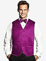 Front View Thumbnail - Persian Plum Matte Satin Tuxedo Vests by After Six