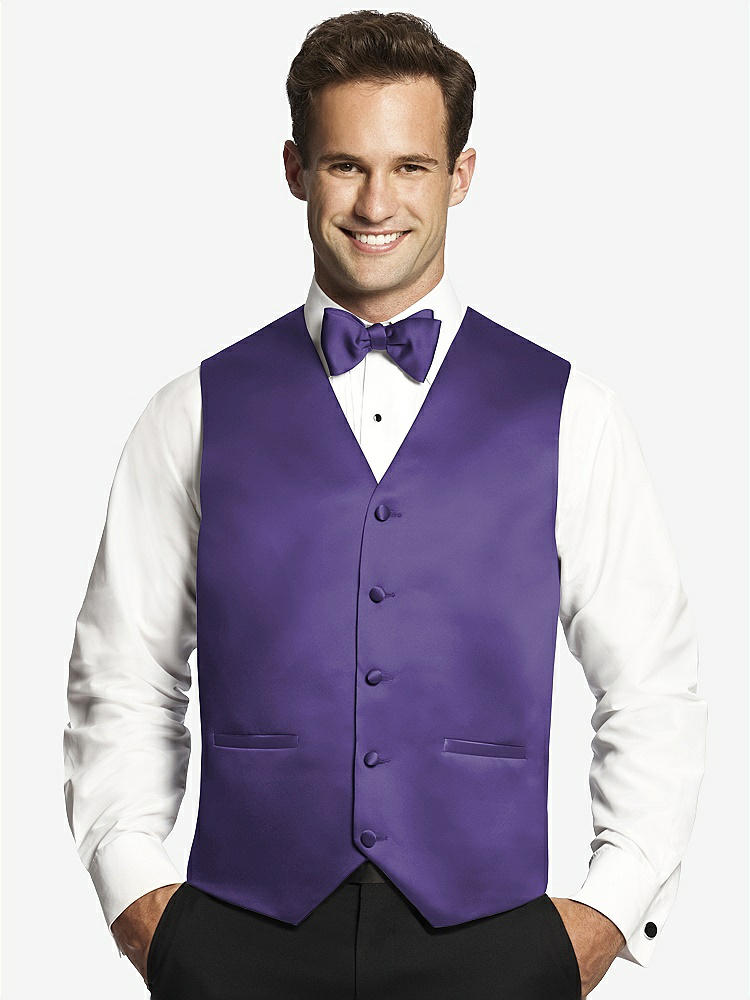 Front View - Regalia - PANTONE Ultra Violet Matte Satin Tuxedo Vests by After Six