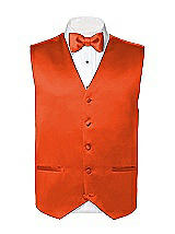 Rear View Thumbnail - Tangerine Tango Matte Satin Tuxedo Vests by After Six