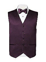 Rear View Thumbnail - Aubergine Matte Satin Tuxedo Vests by After Six