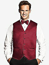 Front View Thumbnail - Claret Matte Satin Tuxedo Vests by After Six