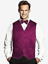 Front View Thumbnail - Merlot Matte Satin Tuxedo Vests by After Six