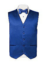 Rear View Thumbnail - Sapphire Matte Satin Tuxedo Vests by After Six