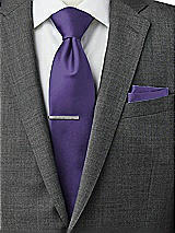 Rear View Thumbnail - Regalia - PANTONE Ultra Violet Matte Satin Pocket Squares by After Six