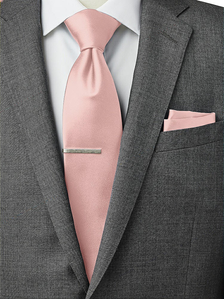 Back View - Rose - PANTONE Rose Quartz Matte Satin Pocket Squares by After Six