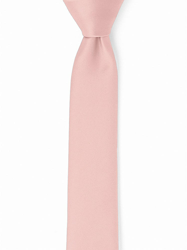 Front View - Rose - PANTONE Rose Quartz Matte Satin Narrow Ties by After Six