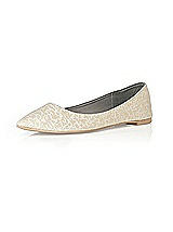 Rear View Thumbnail - Ivory Gold Park Avenue Brocade Ballet Wedding Flats