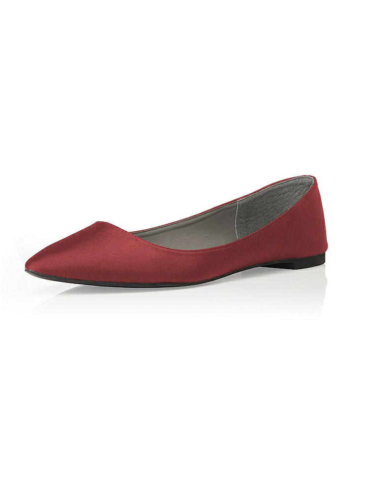 Back View - Lola Red Chelsea Satin Ballet Wedding Flats