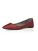 Rear View Thumbnail - Lola Red Chelsea Satin Ballet Wedding Flats