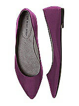 Front View Thumbnail - Wild Berry Chelsea Satin Ballet Wedding Flats