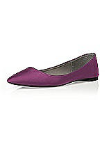 Rear View Thumbnail - Wild Berry Chelsea Satin Ballet Wedding Flats