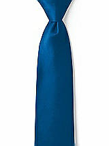 Front View Thumbnail - Cerulean Matte Satin Boy's 14" Zip Necktie by After Six