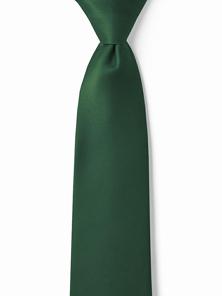 Front View - Hampton Green Matte Satin Boy's 14" Zip Necktie by After Six