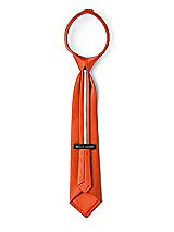 Rear View Thumbnail - Tangerine Tango Matte Satin Boy's 14" Zip Necktie by After Six