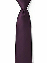 Front View Thumbnail - Aubergine Matte Satin Boy's 14" Zip Necktie by After Six