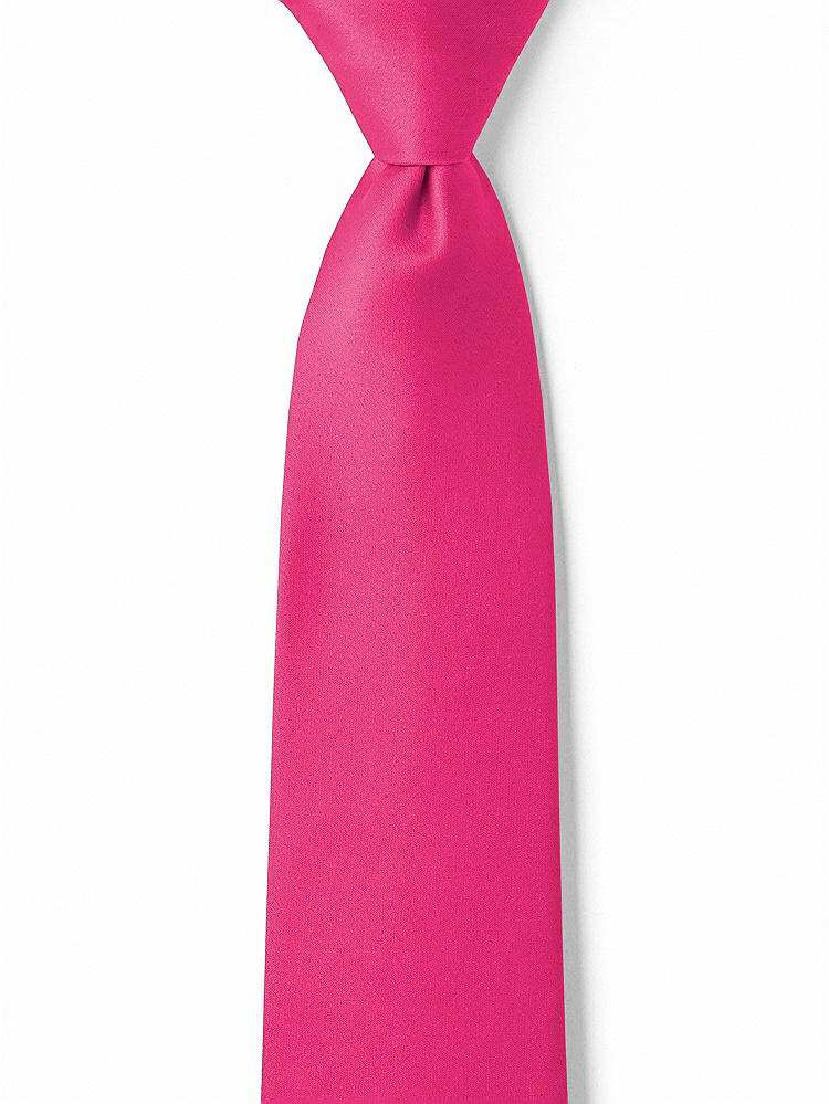 Front View - Azalea Matte Satin Boy's 14" Zip Necktie by After Six