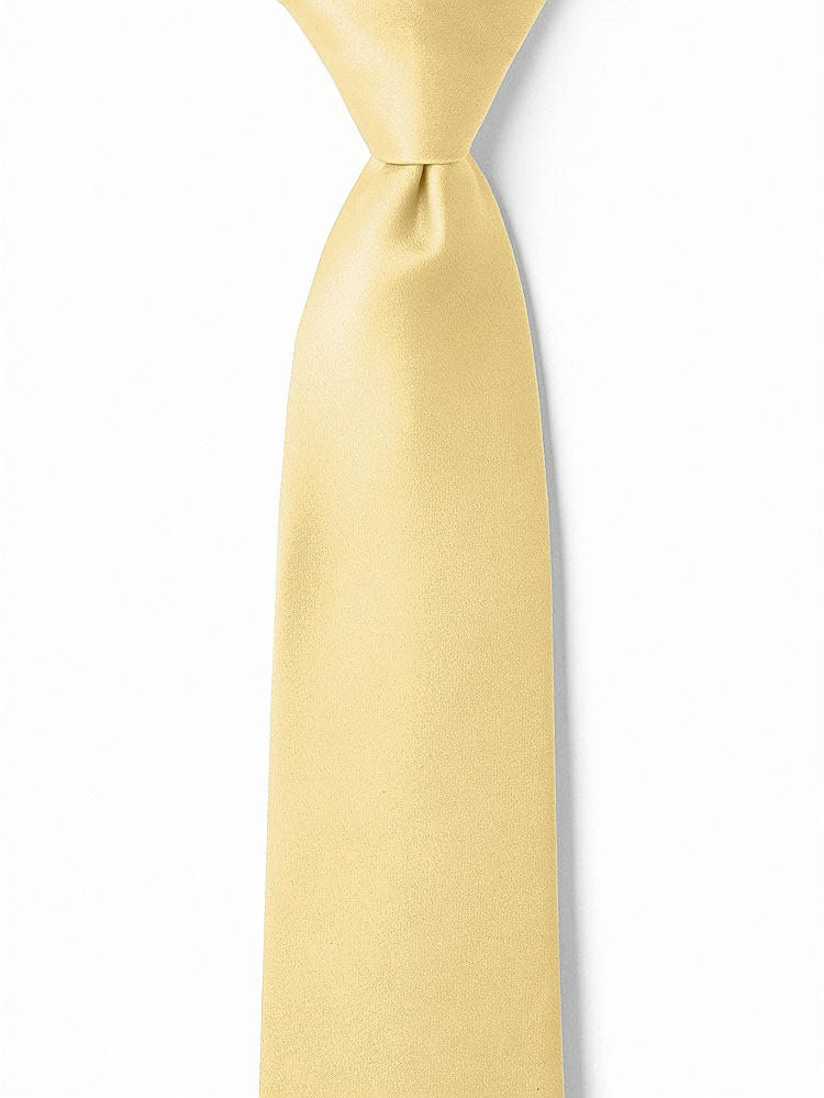 Front View - Buttercup Matte Satin Boy's 14" Zip Necktie by After Six