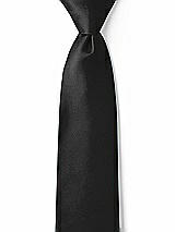 Front View Thumbnail - Black Matte Satin Boy's 14" Zip Necktie by After Six