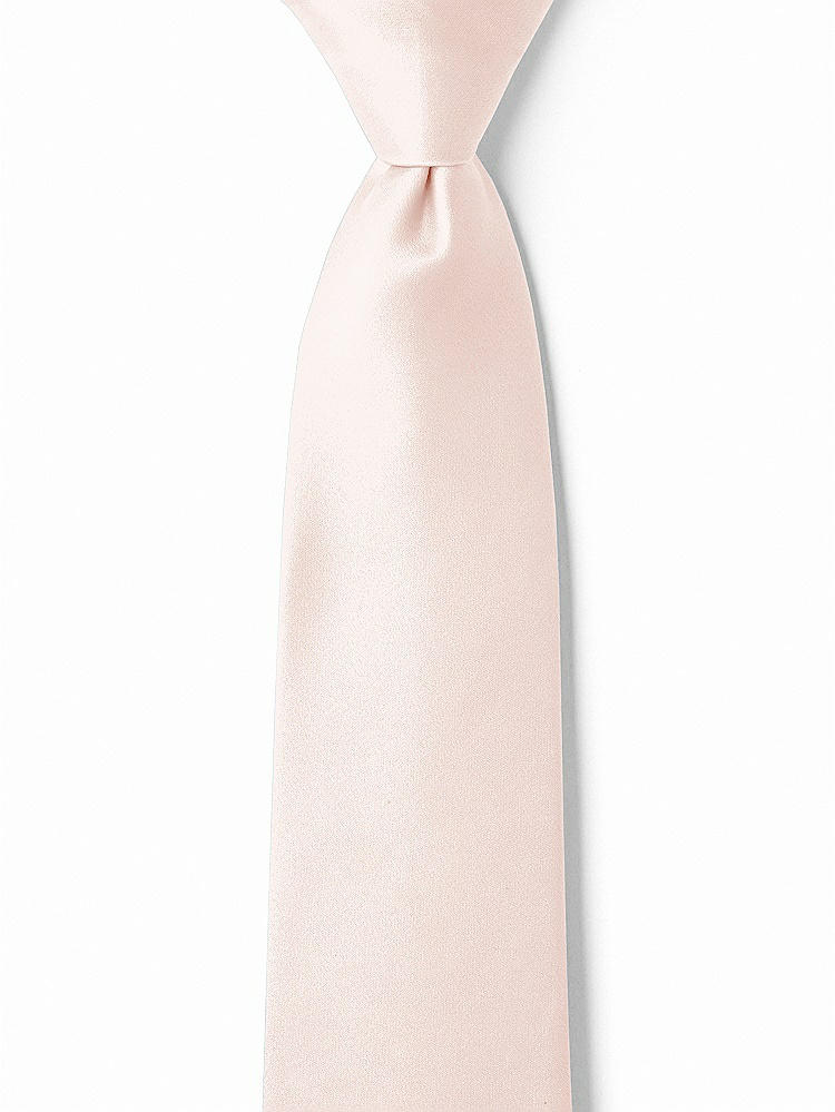 Front View - Blush Matte Satin Boy's 14" Zip Necktie by After Six