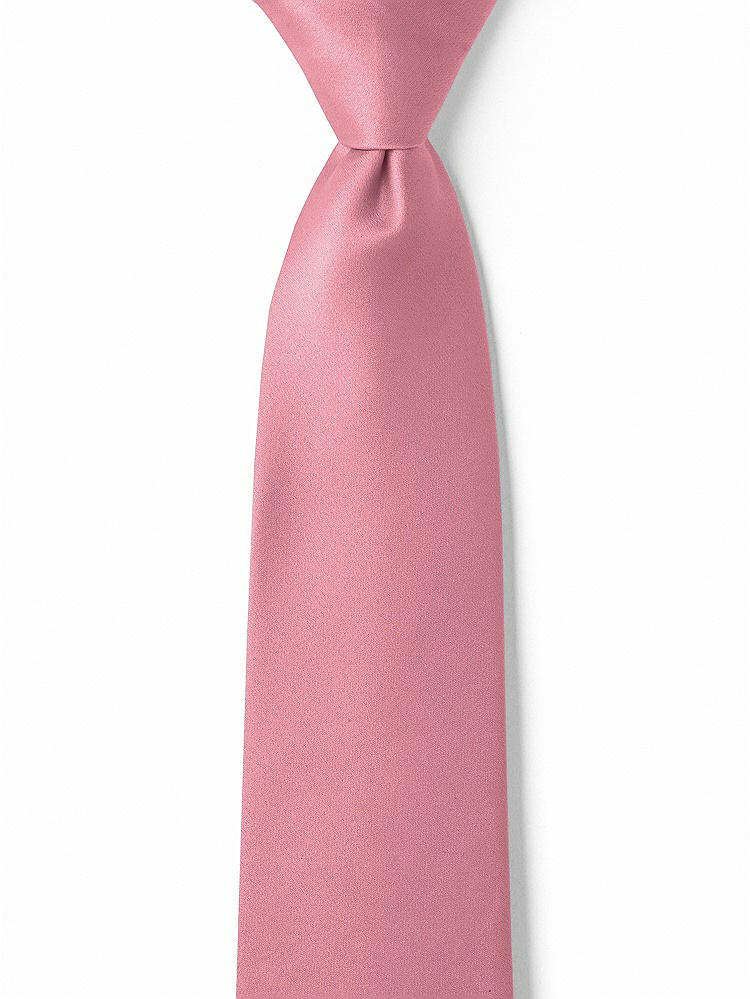 Front View - Carnation Matte Satin Boy's 14" Zip Necktie by After Six