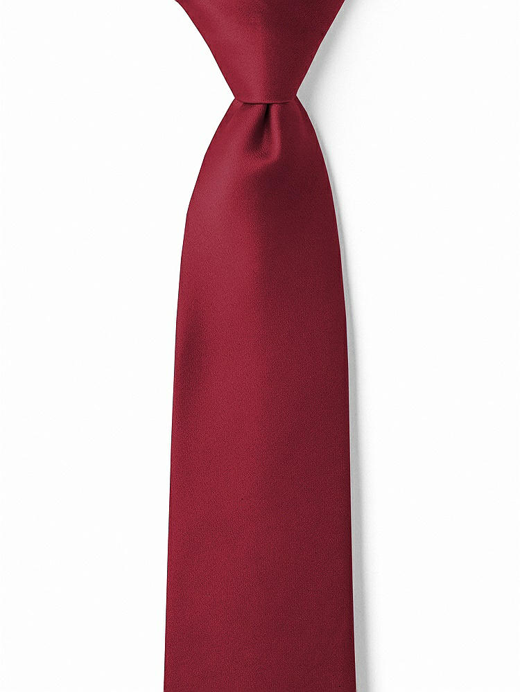 Front View - Claret Matte Satin Boy's 14" Zip Necktie by After Six