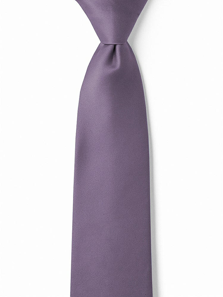 Front View - Lavender Matte Satin Boy's 14" Zip Necktie by After Six