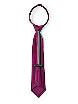 Rear View Thumbnail - Merlot Matte Satin Boy's 14" Zip Necktie by After Six