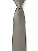 Front View Thumbnail - Mocha Matte Satin Boy's 14" Zip Necktie by After Six