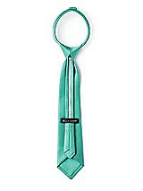 Rear View Thumbnail - Pantone Turquoise Matte Satin Boy's 14" Zip Necktie by After Six