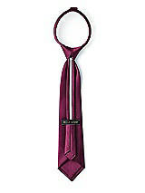 Rear View Thumbnail - Ruby Matte Satin Boy's 14" Zip Necktie by After Six