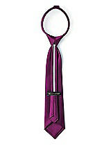 Rear View Thumbnail - Wild Berry Matte Satin Boy's 14" Zip Necktie by After Six