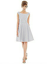 Alt View 1 Thumbnail - French Gray Peau De Soie Cap Sleeve Cocktail Dress