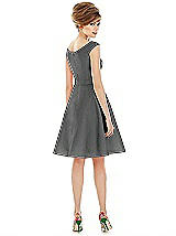 Alt View 2 Thumbnail - Black Peau De Soie Cap Sleeve Cocktail Dress