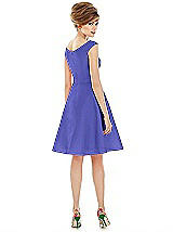 Alt View 2 Thumbnail - Electric Blue Peau De Soie Cap Sleeve Cocktail Dress