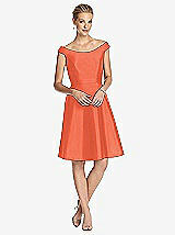 Front View Thumbnail - Fiesta Peau De Soie Cap Sleeve Cocktail Dress