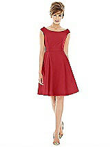 Alt View 1 Thumbnail - Garnet Peau De Soie Cap Sleeve Cocktail Dress