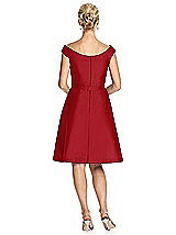 Rear View Thumbnail - Garnet Peau De Soie Cap Sleeve Cocktail Dress