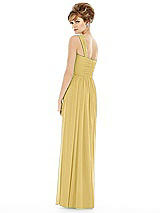 Rear View Thumbnail - Maize One Shoulder Assymetrical Draped Bodice Dress