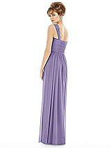 Rear View Thumbnail - Passion One Shoulder Assymetrical Draped Bodice Dress