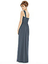 Rear View Thumbnail - Silverstone One Shoulder Assymetrical Draped Bodice Dress