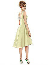 Alt View 2 Thumbnail - Butter Yellow Bateau Neck Satin High Low Cocktail Dress