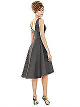 Alt View 2 Thumbnail - Caviar Gray Bateau Neck Satin High Low Cocktail Dress