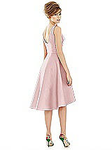 Alt View 2 Thumbnail - Ballet Pink Bateau Neck Satin High Low Cocktail Dress